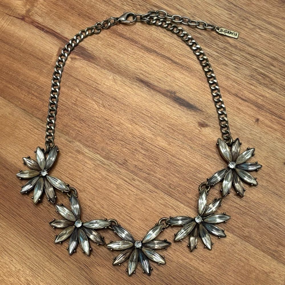 sugarfix by BaubleBar | Ombre Grey Crystal pendant necklace | 17” Adjustable